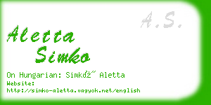 aletta simko business card